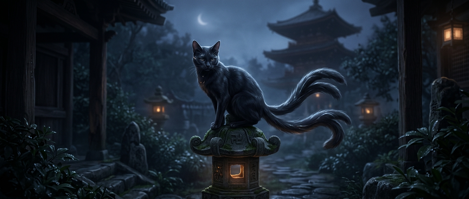 Nekomata flaunt distinctly split feline tails