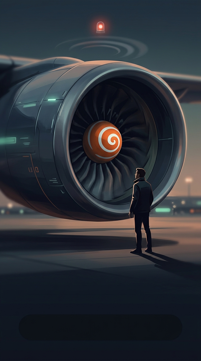 What terrifyingly simple visual cue on an airplane engine proves it is currently turned on and deadly?