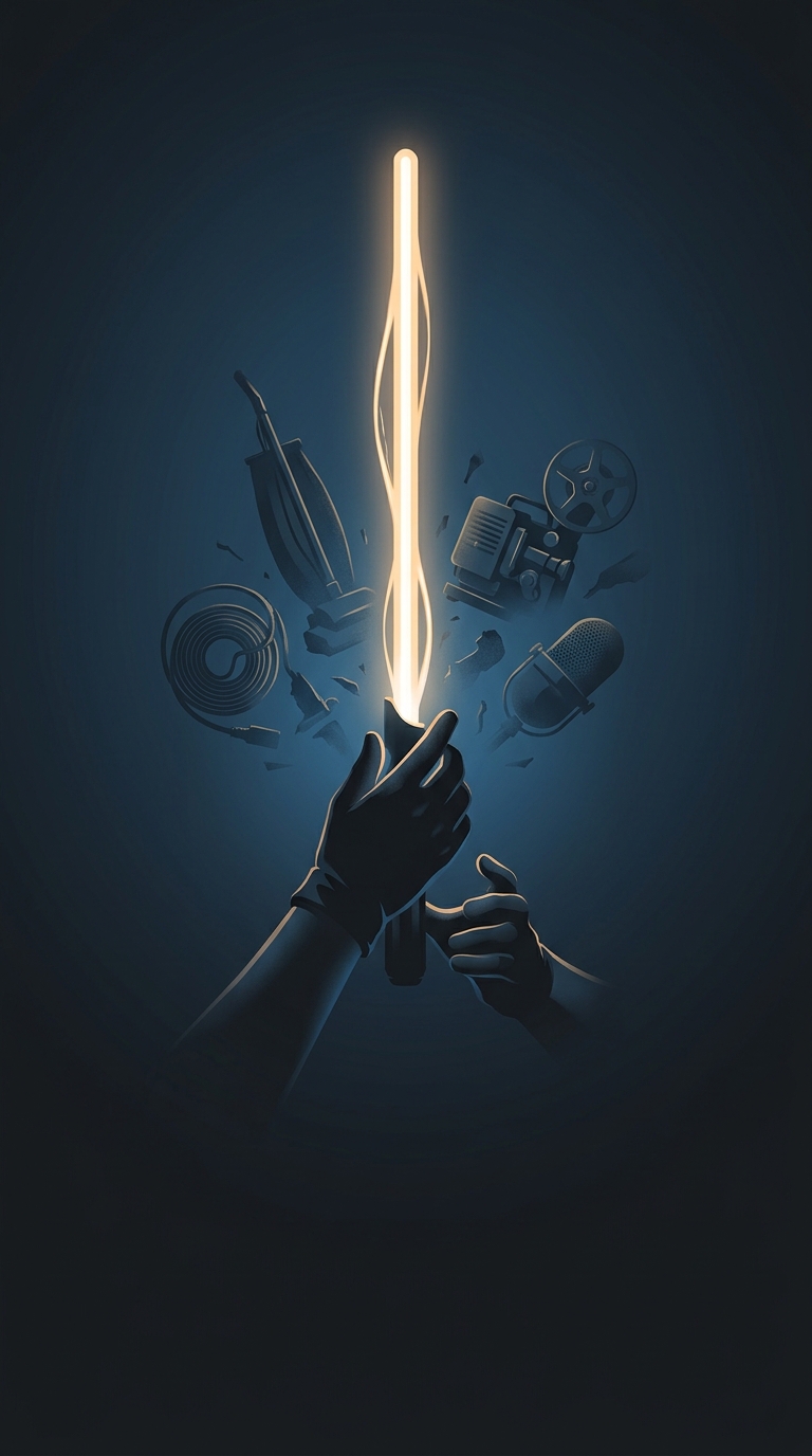 The deeply satisfying, iconic hum of a lightsaber in 'Star Wars' was accidentally discovered using what everyday objects?