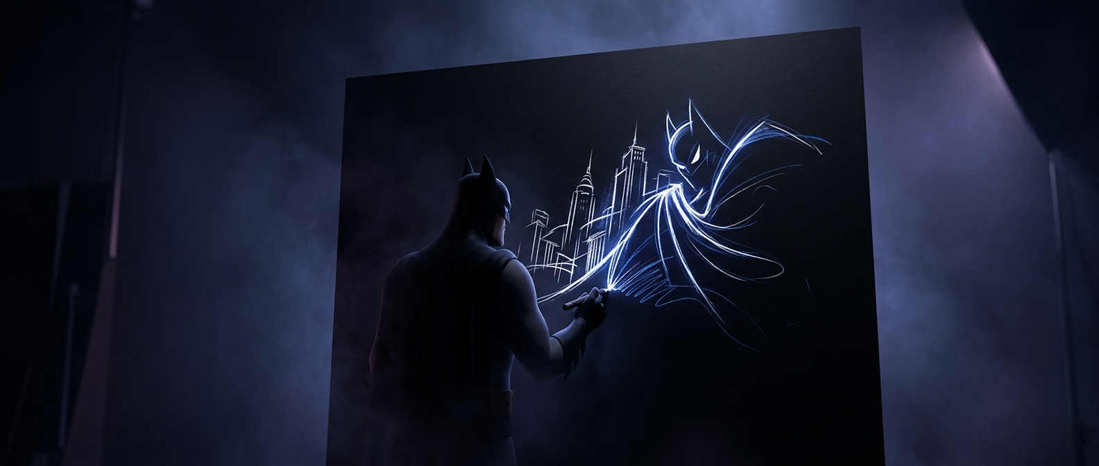 Batman’s animated shadows started on black paper