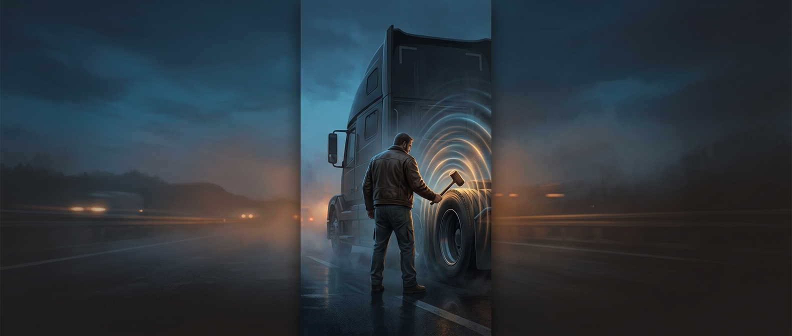 How truckers check tires with a thump