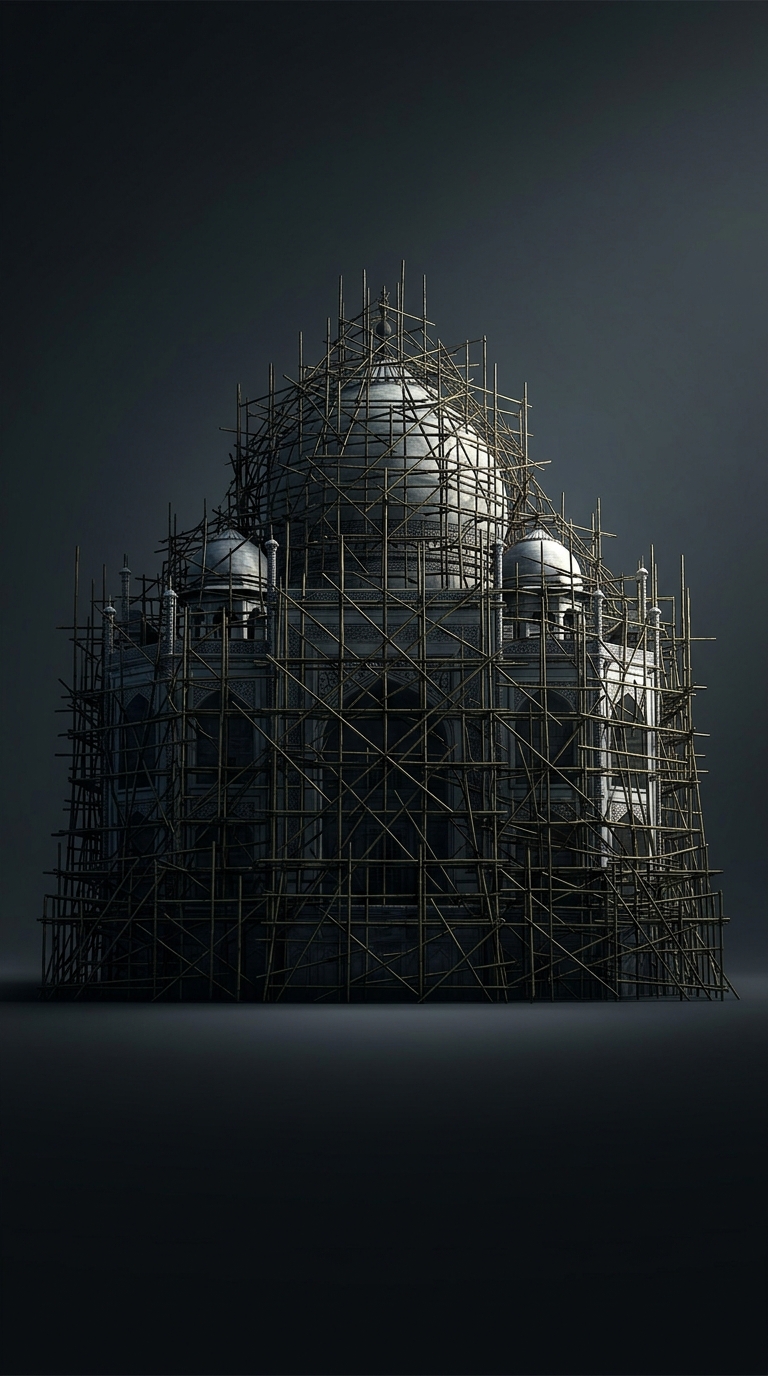 British colonial authorities actually built a massive scaffold of bamboo over the entire Taj Mahal during World War Two in order to disguise the glowing white marble monument from Japanese bomber planes.