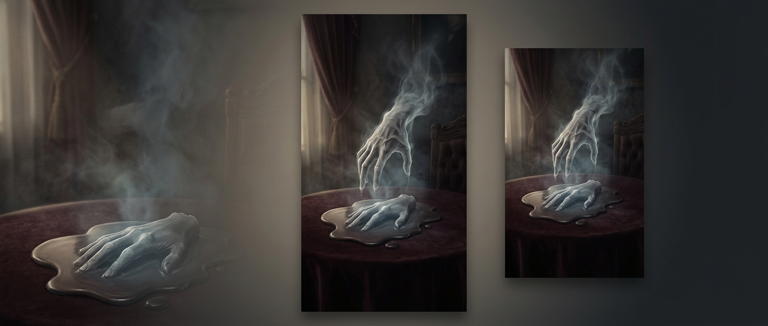 Ectoplasmic manifestations left perfect wax molds