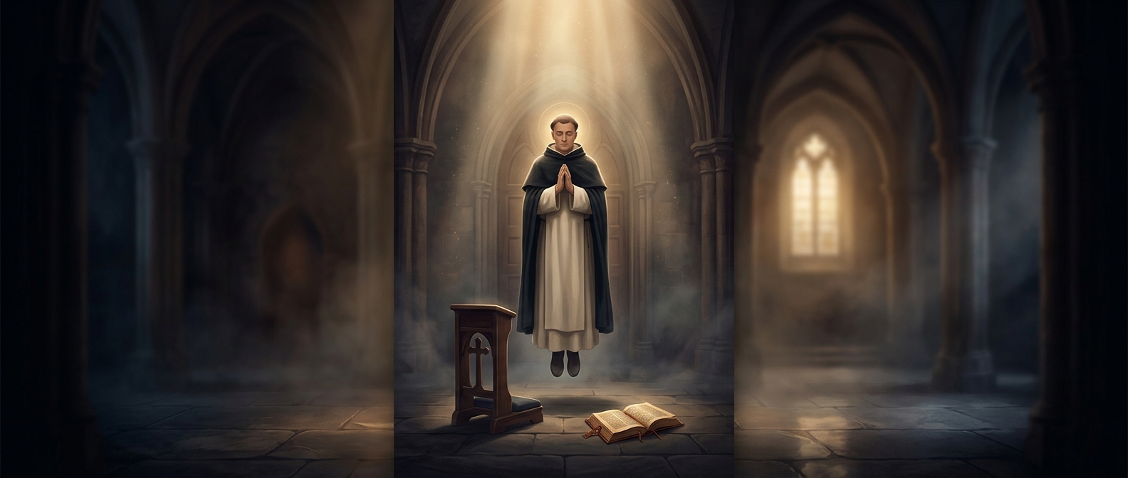 Thomas Aquinas floated while praying intensely