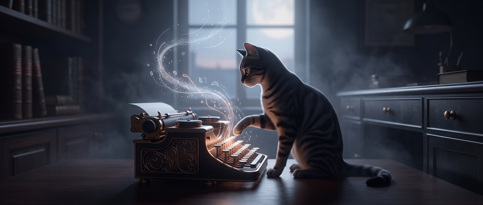 Vintage origins of the keyboard feline