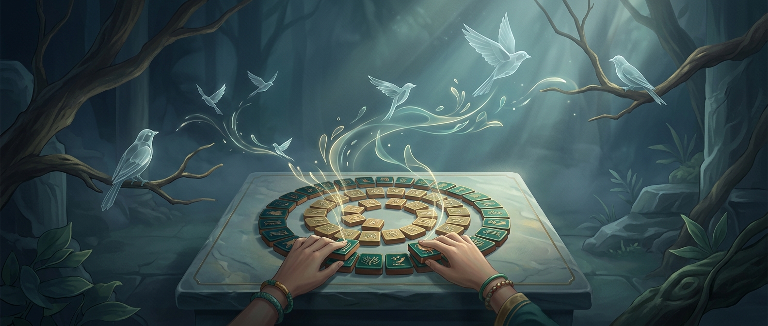 Mahjong’s name comes from sparrow-like sounds