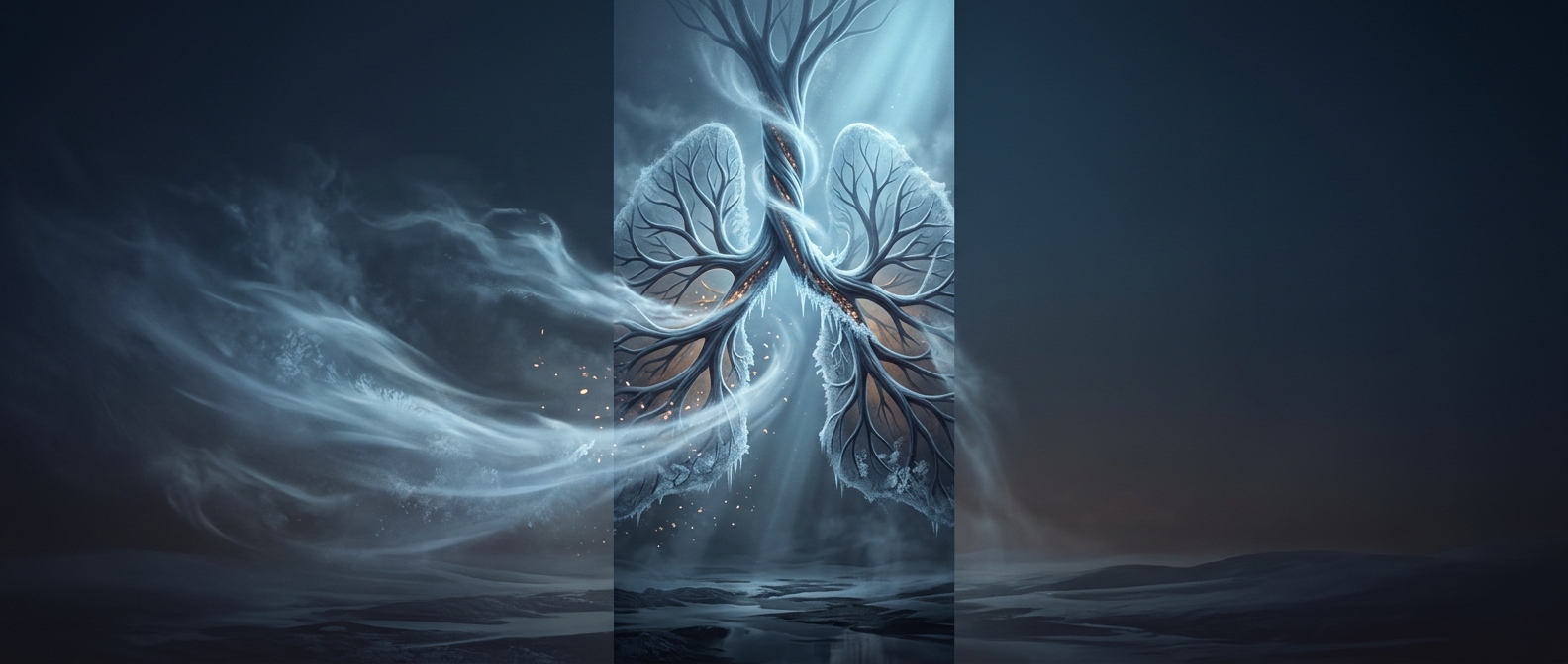 Freezing cold air physically shrinks the respiratory airway