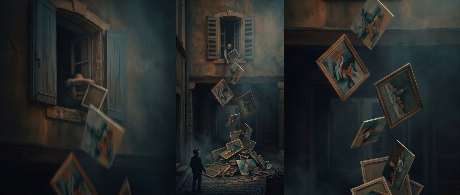 Cezanne literally threw rejected paintings out the window