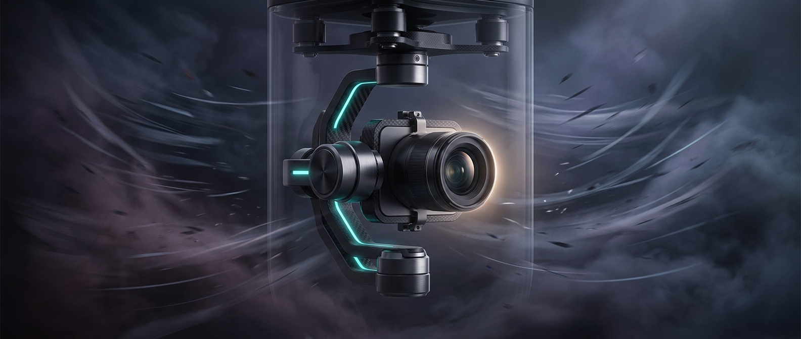 Drone gimbal stabilizers actively fight movement