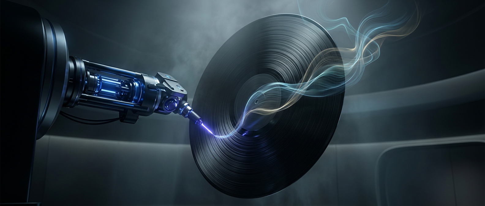 How a vinyl record stores sound