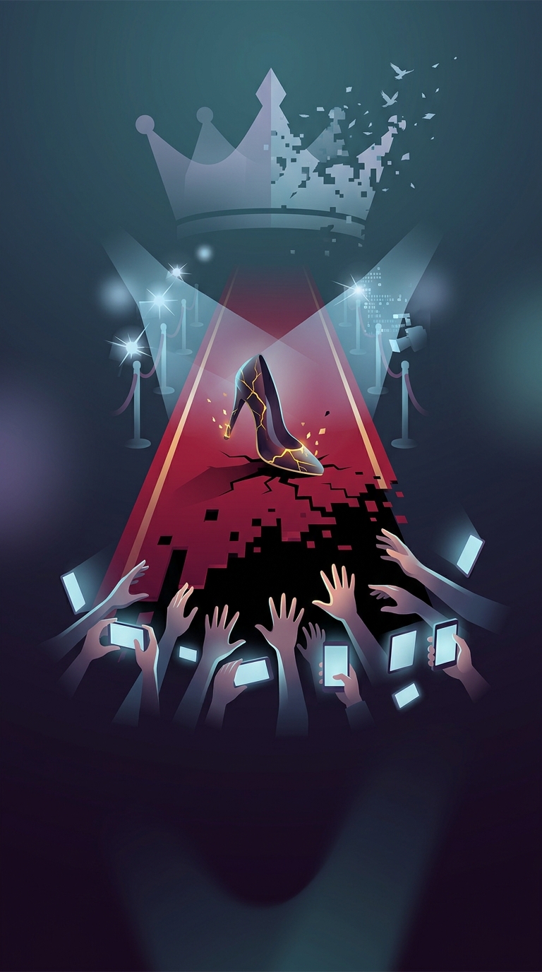 When a highly successful celebrity brutally trips on the red carpet, how does the public usually react?