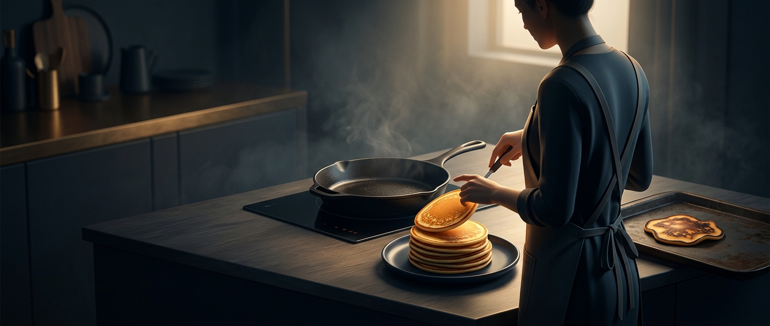 Ignoring the first pancake since it usually looks bad