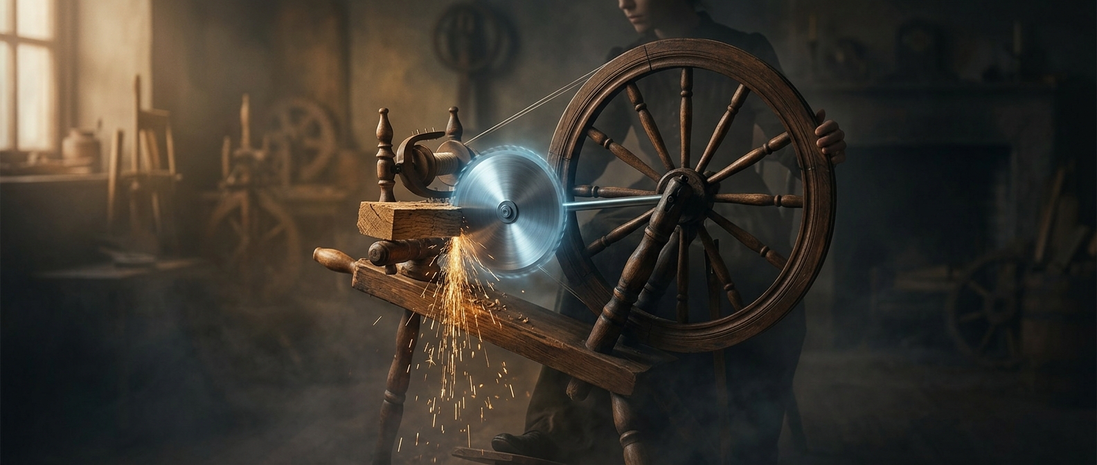 How a spinning wheel inspired the circular saw
