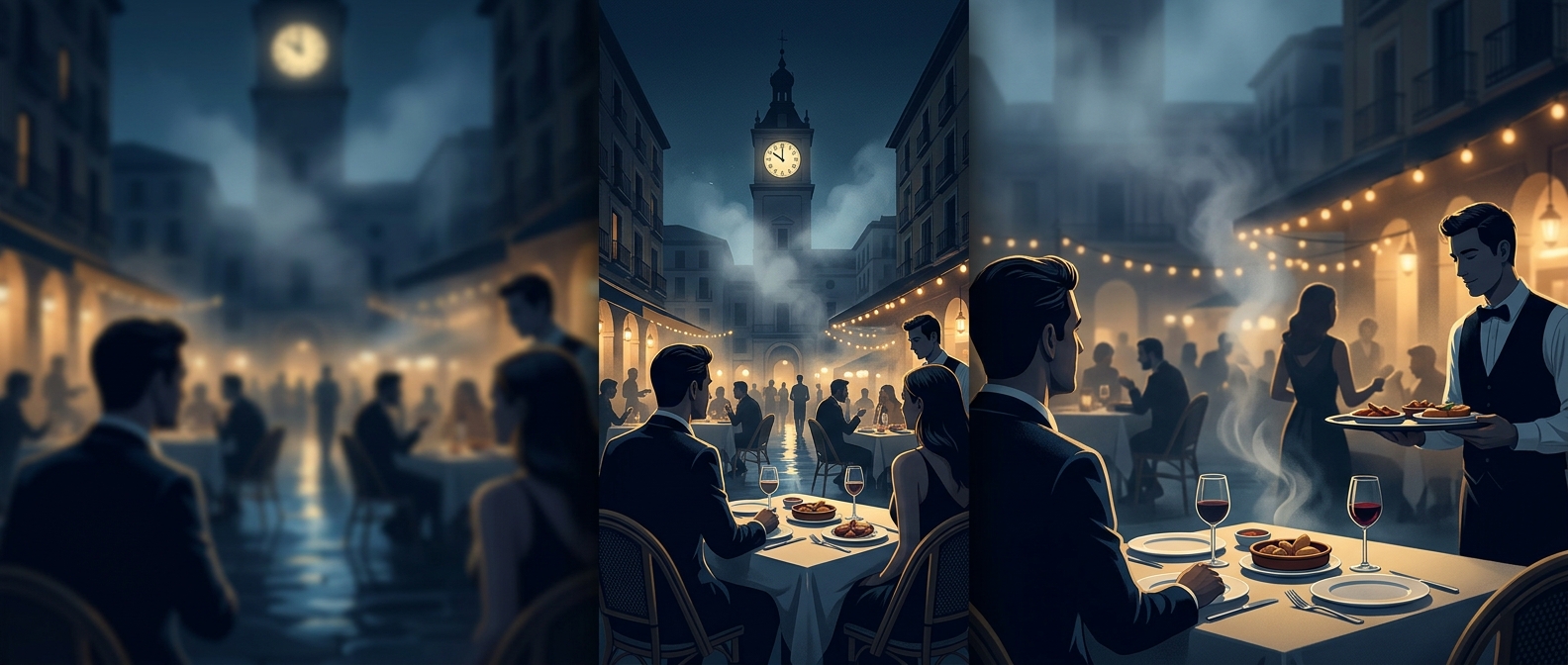 Spanish dinners rarely commence before ten at night