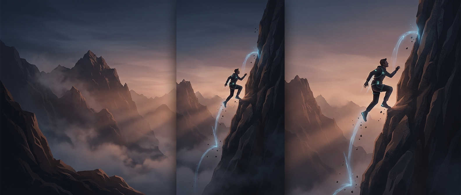 Why mashing jump can beat a steep hill