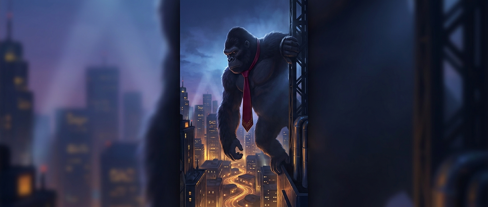 Donkey Kong is a giant ape with a fancy necktie