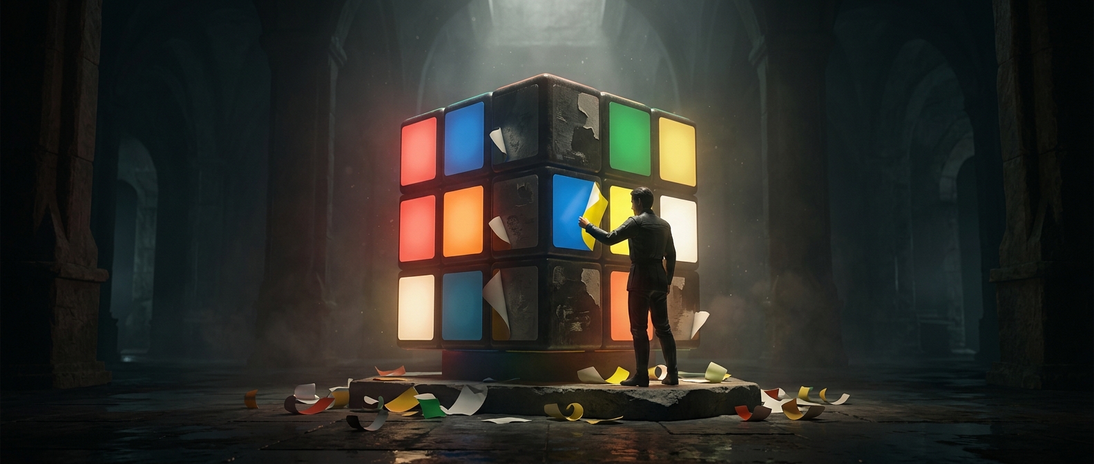 Peeling stickers off cubes is not solving
