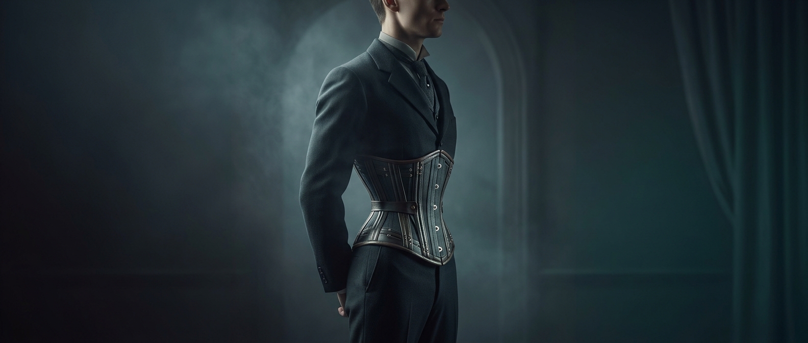 Men wore corsets to create smaller waists