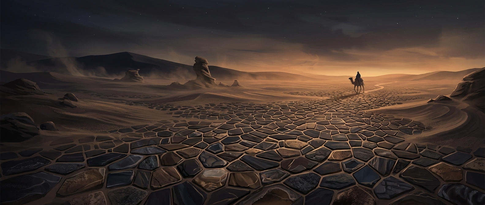 Some deserts are paved with tightly packed stones