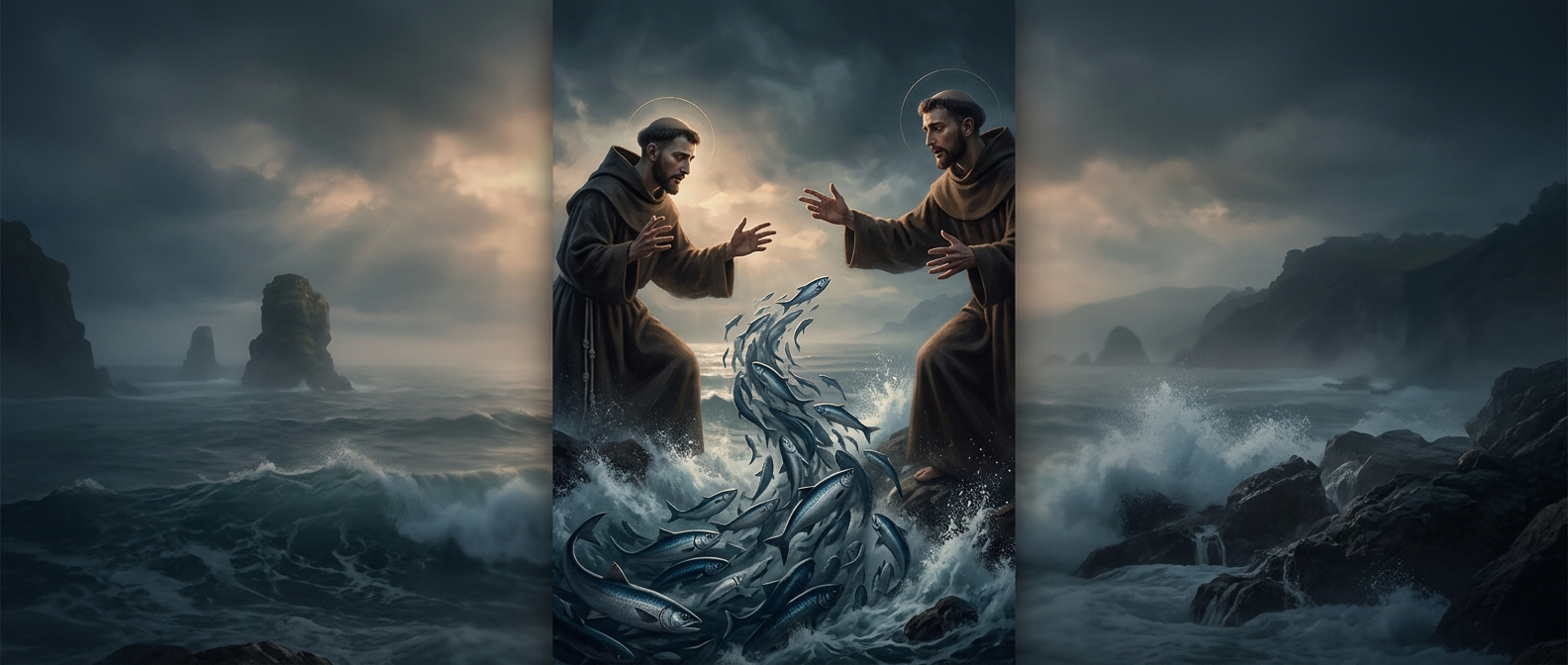 Antony of Padua aggressively preached to fish in anger