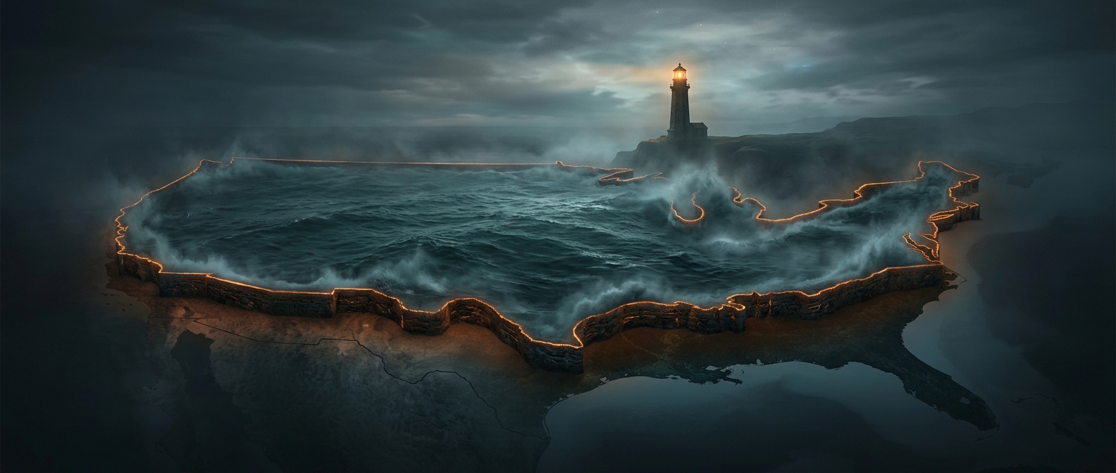 Lake Michigan fiercely traps itself within a single nation