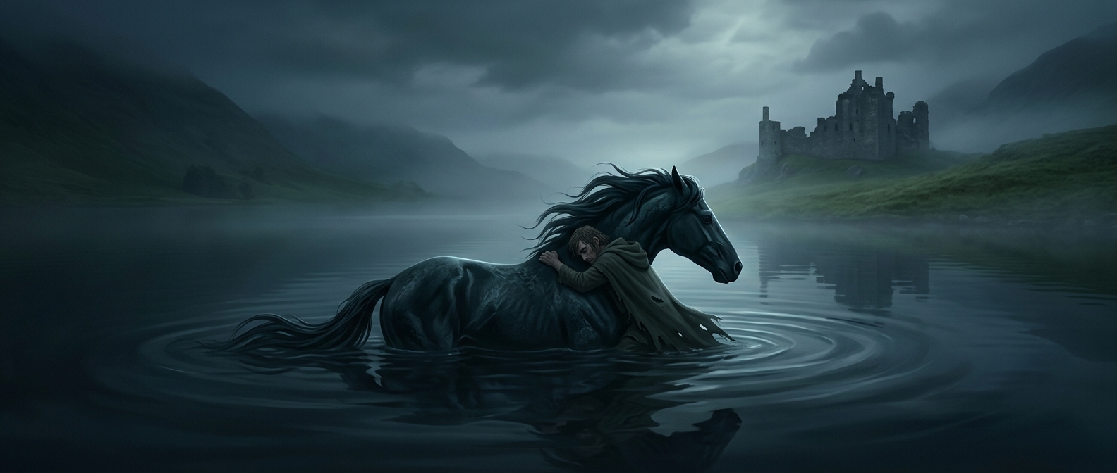 Kelpie equine forms drowning weary travelers