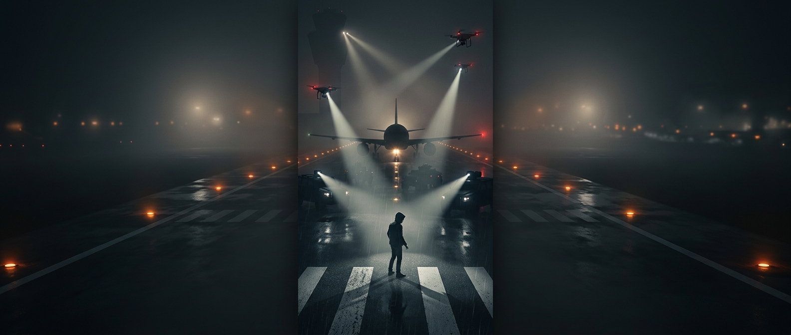 Crossing an airport runway can end with armed guards