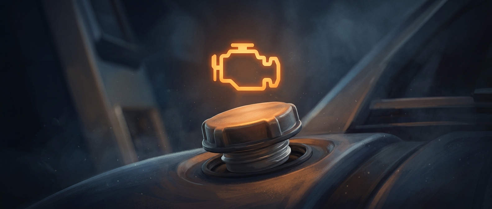 Индикатор Check Engine может загореться из-за крышки бензобака