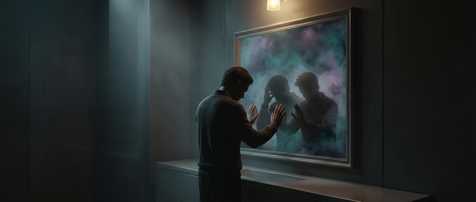 Why movie characters stare into mirrors during crises