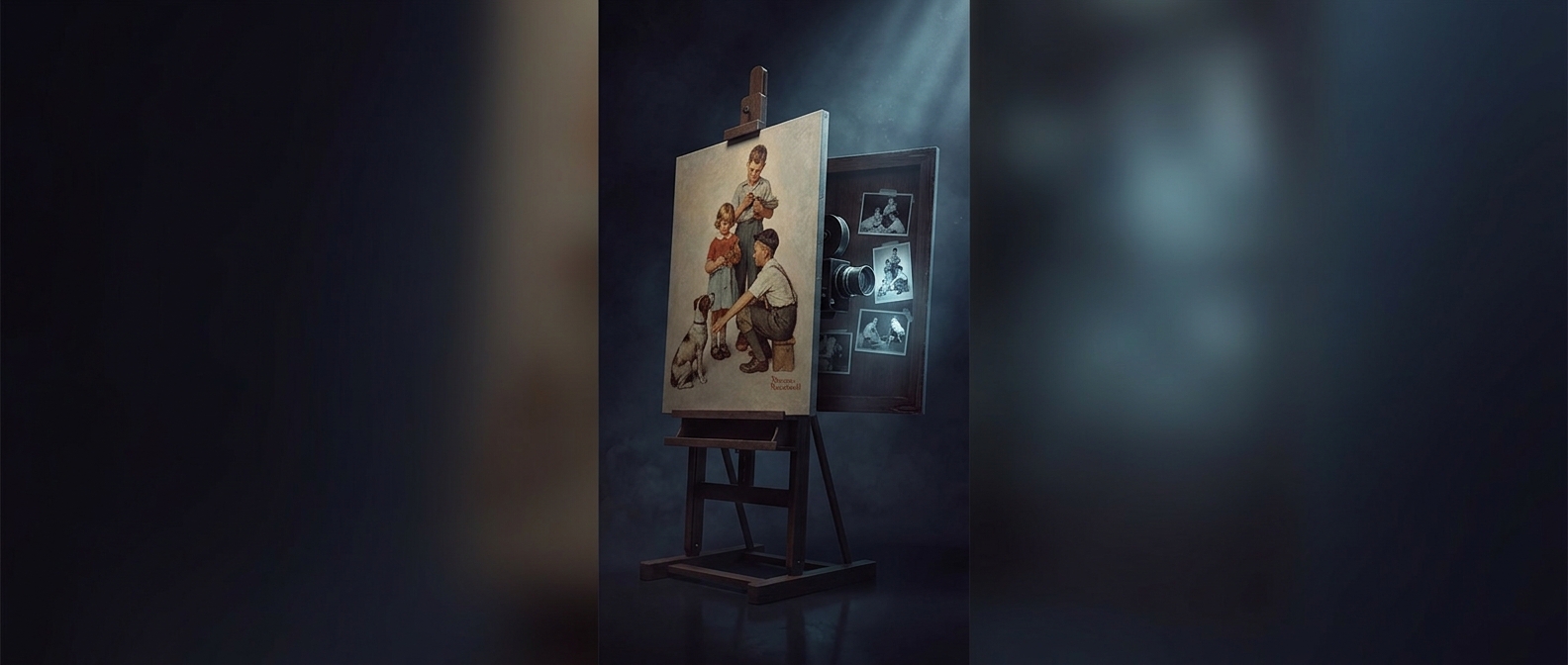 Norman Rockwell built paintings from photographs
