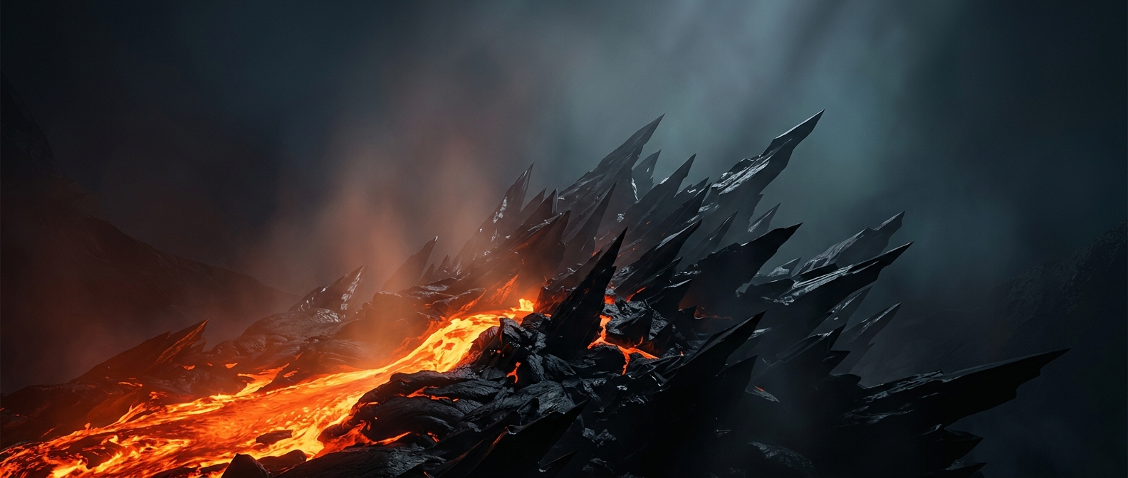 Lava cools down into incredibly sharp jagged rocks