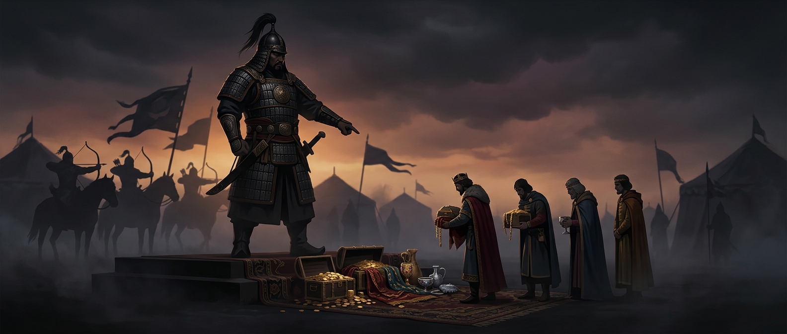 Mongol warlords simply extorted massive tribute from princes
