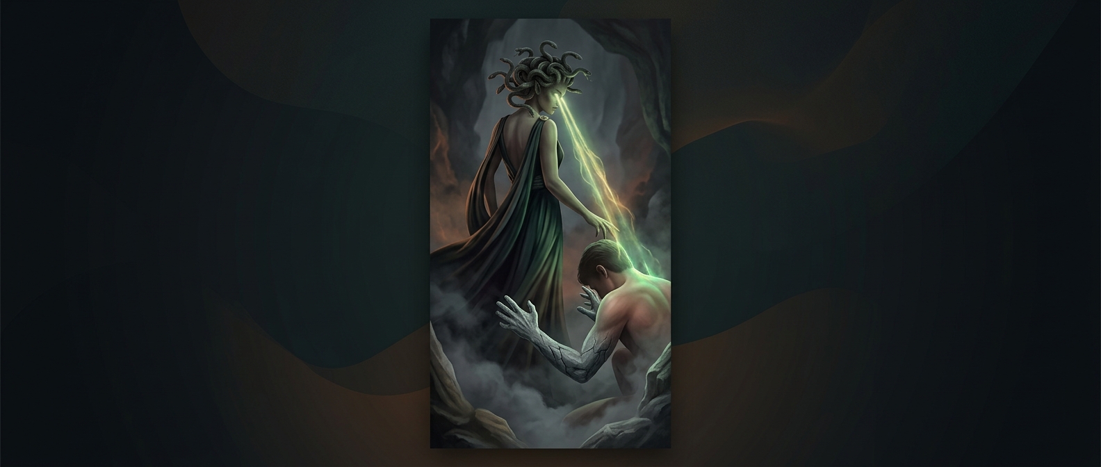 Взгляд Горгоны превращает плоть в твердый камень
