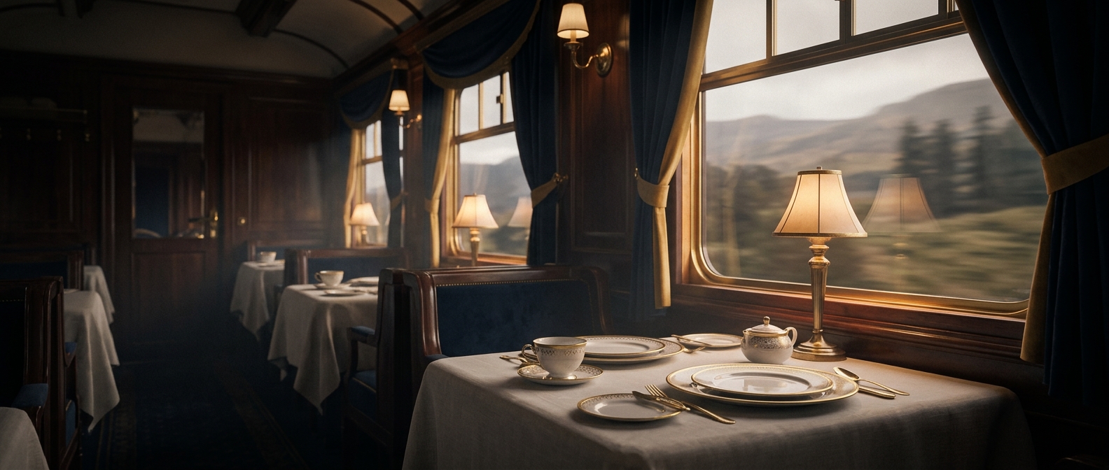 Luxury rail travel historically offered fine china dining