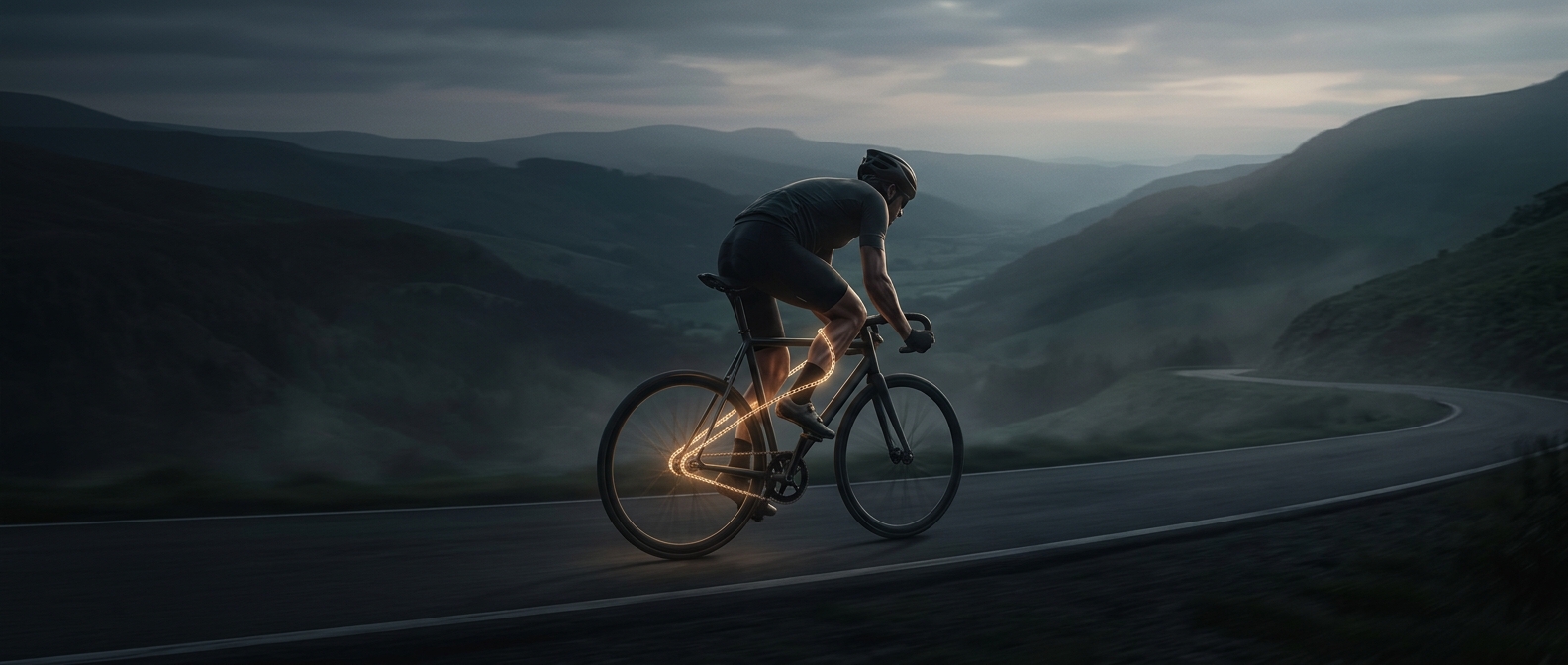 On a fixed-gear bike, your legs can't coast