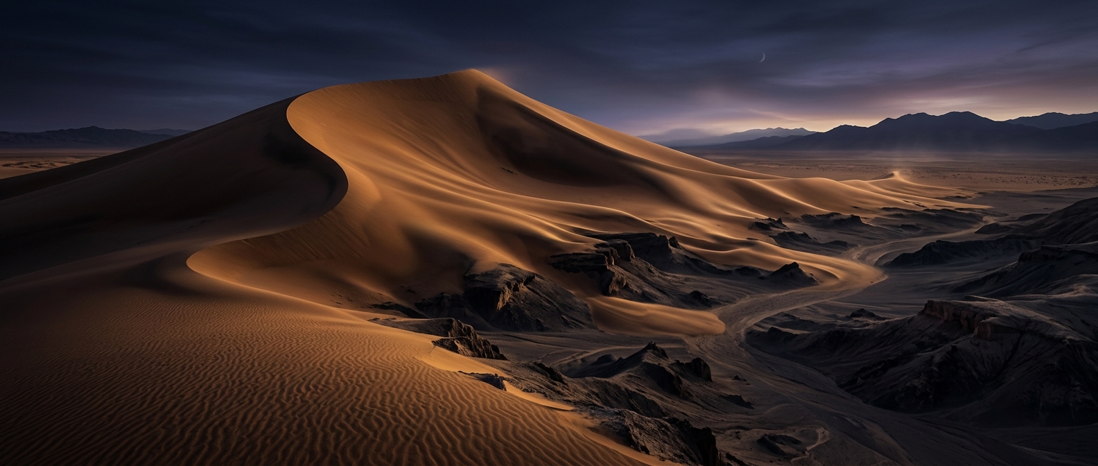 Massive sand dunes reshape barren landscapes daily