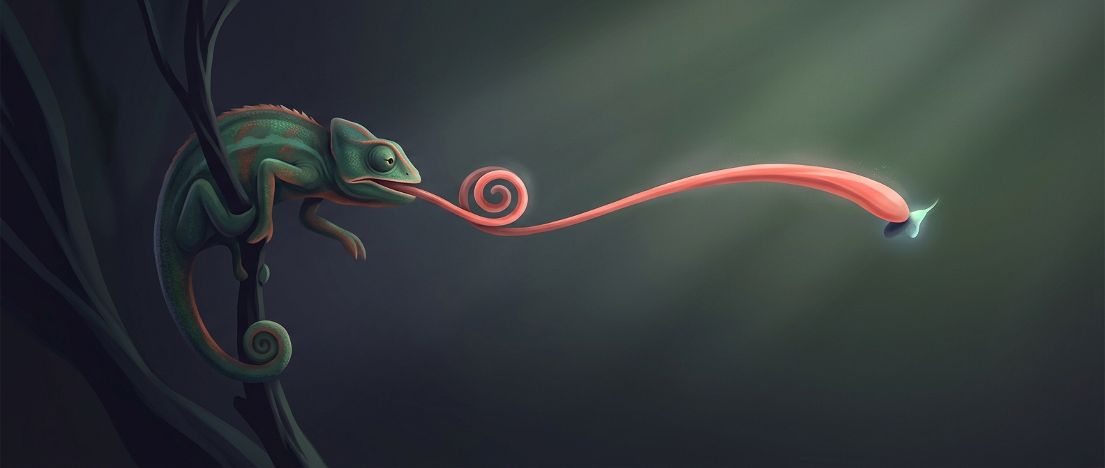 A Chameleon's Tongue Can Reach Twice Its Body Length