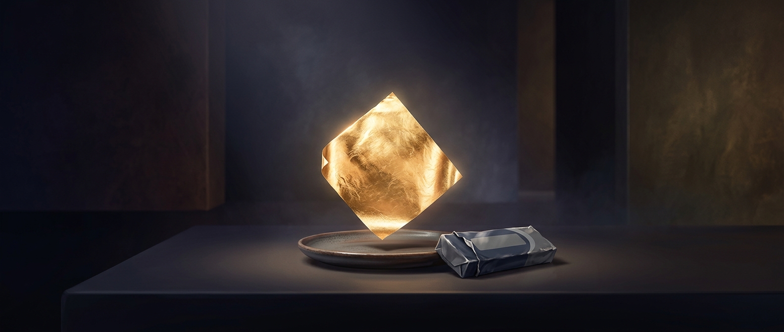 A sheet of edible gold can cost less than chewing gum
