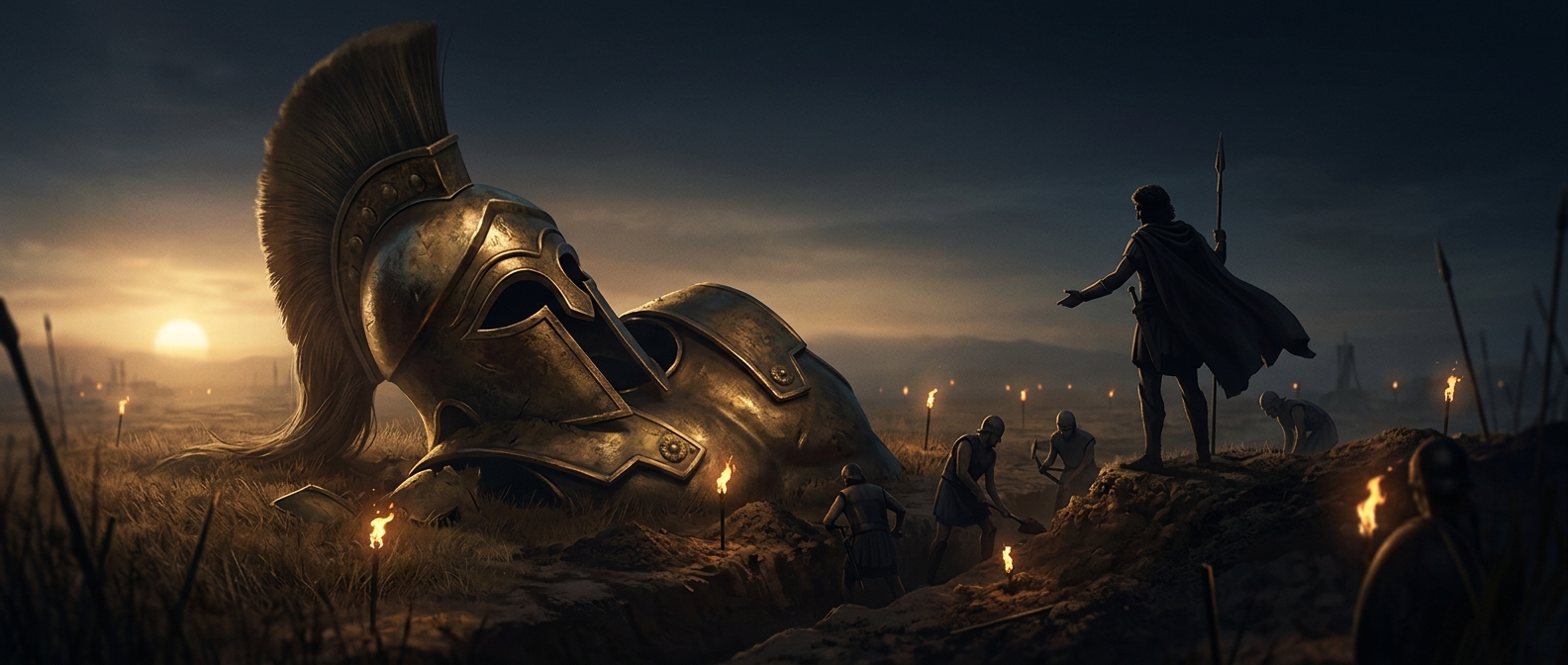 Alexander the Great used giant armor to scare enemies
