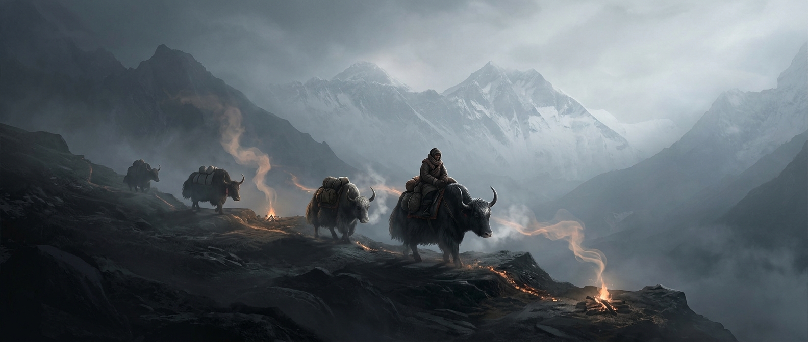 Yaks provide both high-altitude transport and fuel