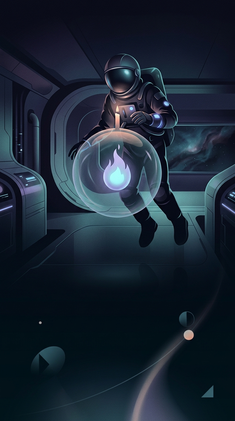 If you light a candle inside the zero-gravity environment of a spaceship, what happens to the flame?