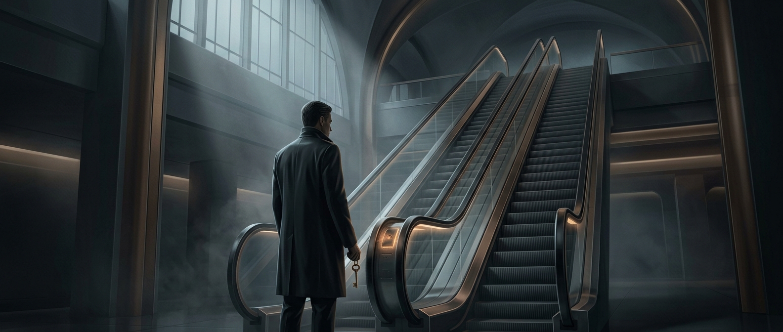 Escalators have a hidden reverse key