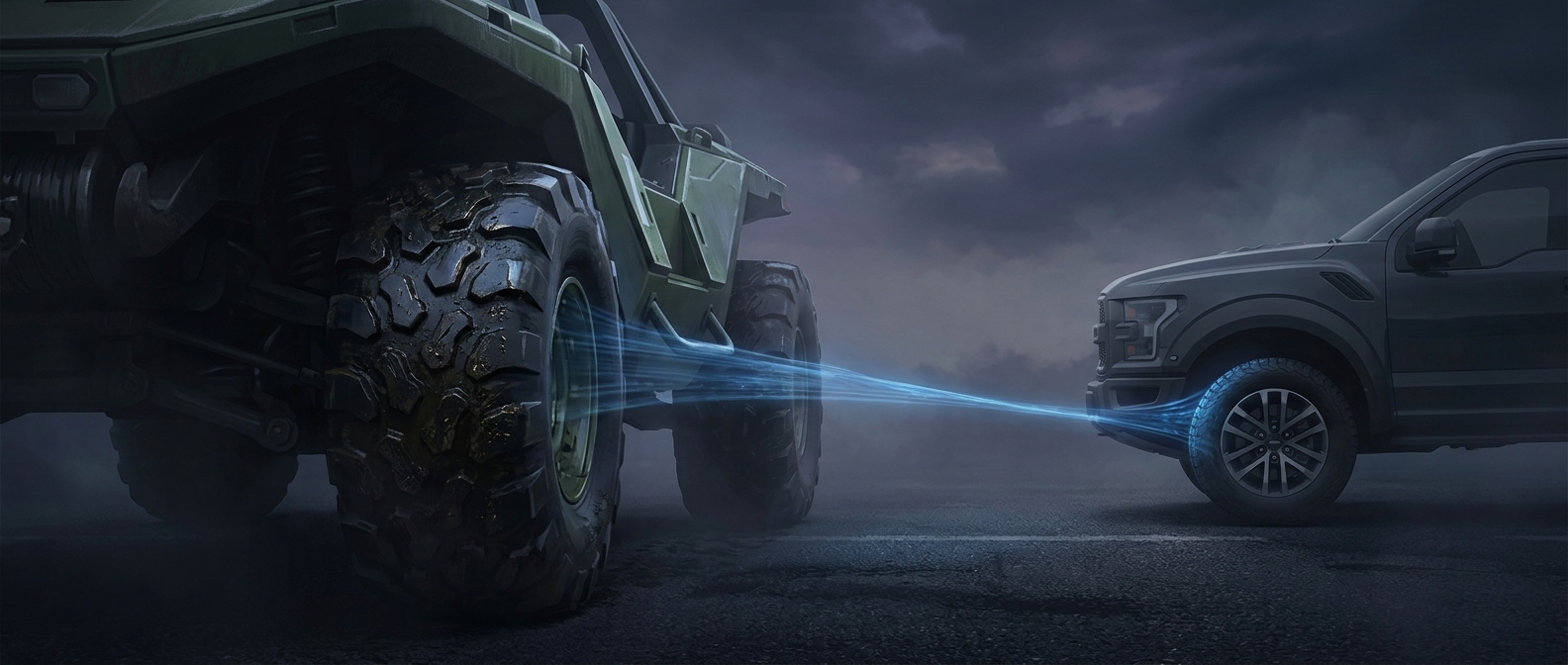 Halo's Warthog uses real-world tire treads