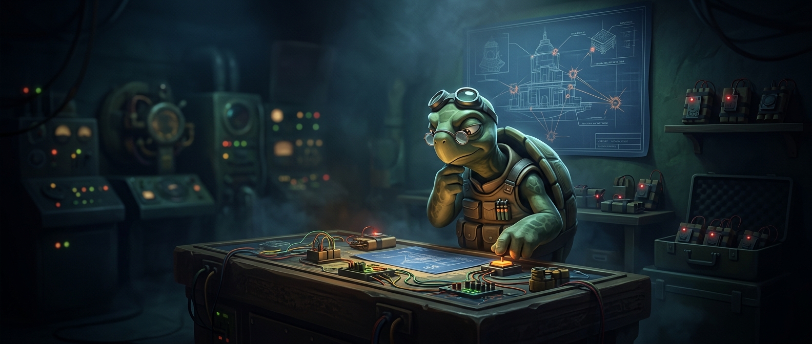 Bentley is a highly intellectual turtle relying on explosives