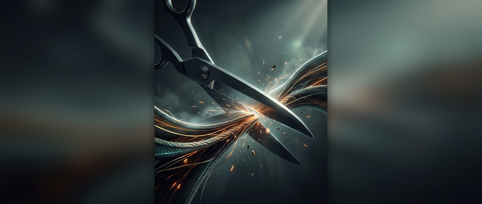 Scissors apply severe shear force to separate materials