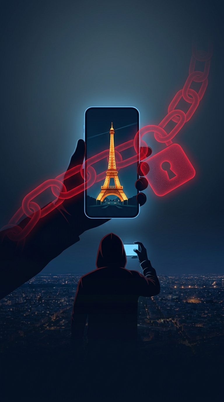 Why is snapping and posting a night photo of the Eiffel Tower technically a violation of European law?