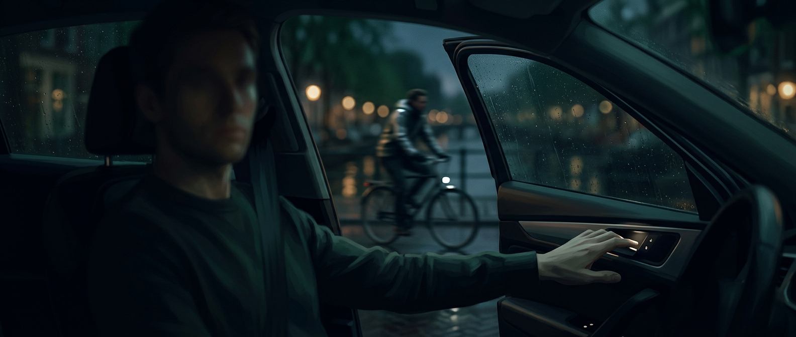 Dutch drivers open car doors with their opposite hands