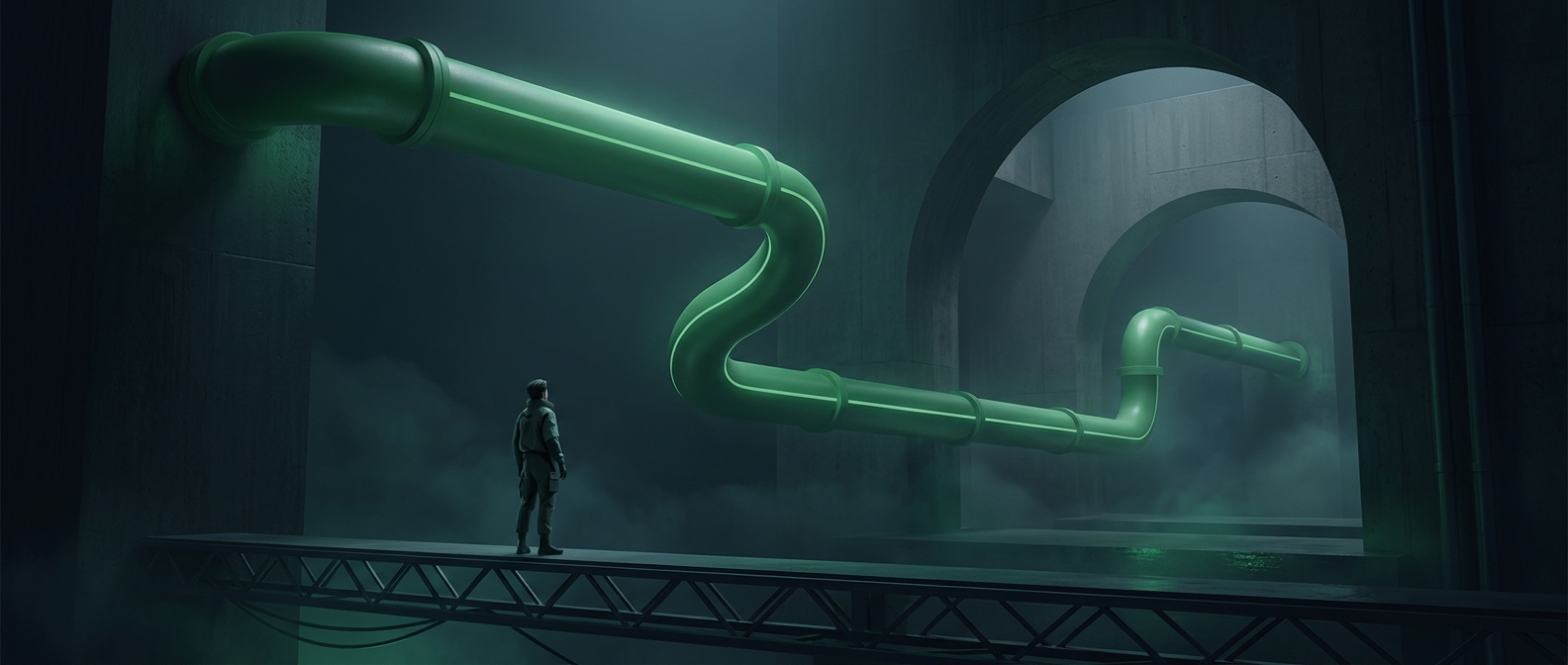 Green pipes bypass normal spatial boundaries