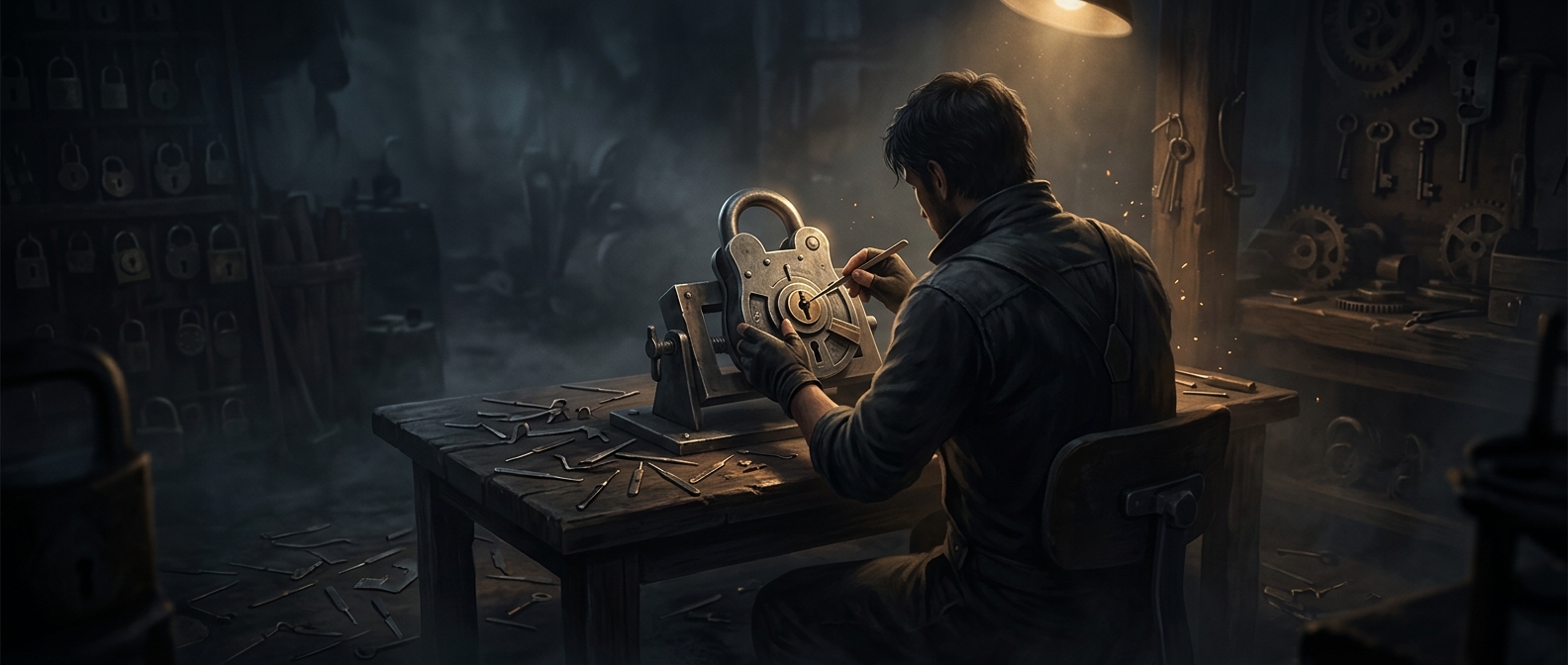 Lockpicking requires immense trial and error repetition