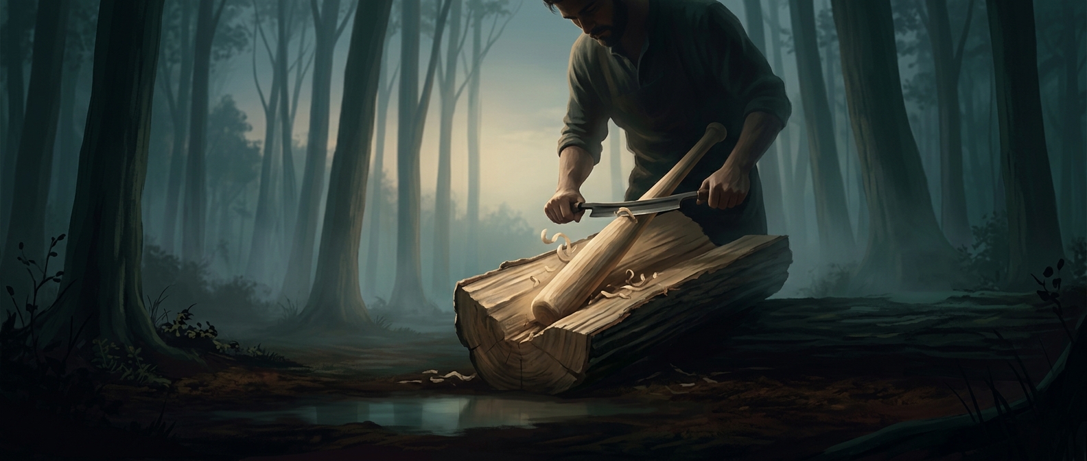 Baseball bats are historically carved from single ash logs